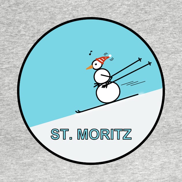 Frosty the Snowman skiing in St. Moritz by Musings Home Decor